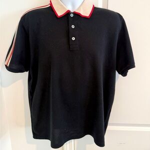 Gucci Black Polo Shirt with Red and Cream 3XL